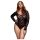 BACI Talla Grande - body de encaje negro, manga larga (XL-XXL)