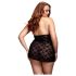 BACI Talla Grande - babydoll de encaje negro con cuello halter (XL-XXL)
