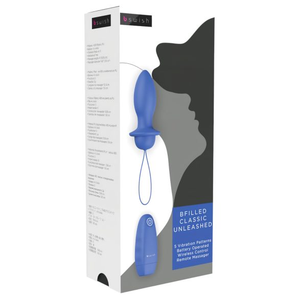 B SWISH Bfilled Clásico - vibrador anal con control remoto (azul)