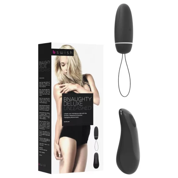 B SWISH Deluxe - huevo vibrador inalámbrico portátil (negro)
