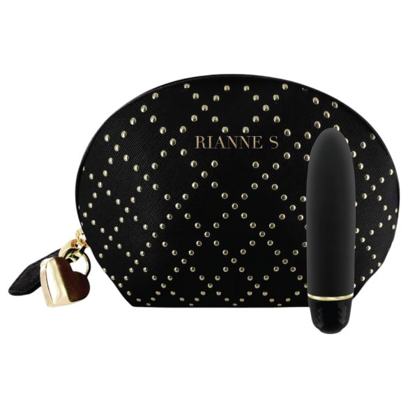 Rianne Essentials Classique Stud - Vibrador de silicona en forma de lápiz labial (negro)