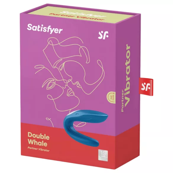Satisfyer Double Whale - vibrador para parejas de 2 motores (azul)
