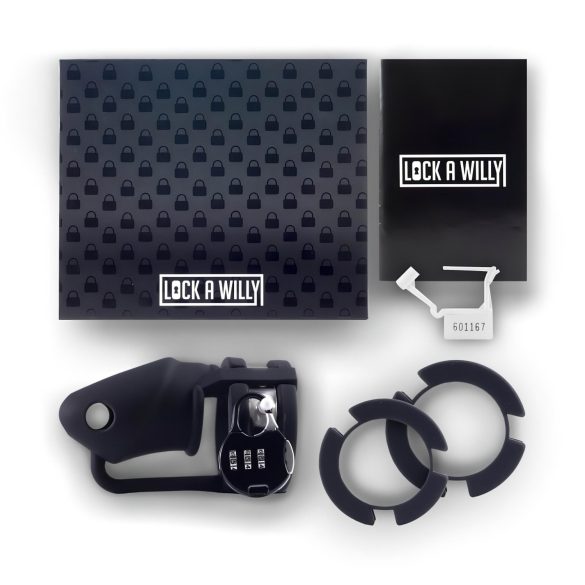 LOCK A WILLY - Jaula de Silicona para Pene con Candado (negra)