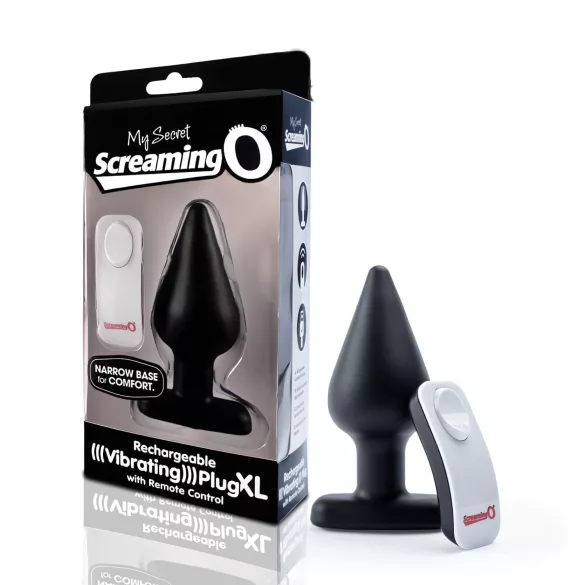 Screaming Plug XL - consolador anal vibrador - silicona negra