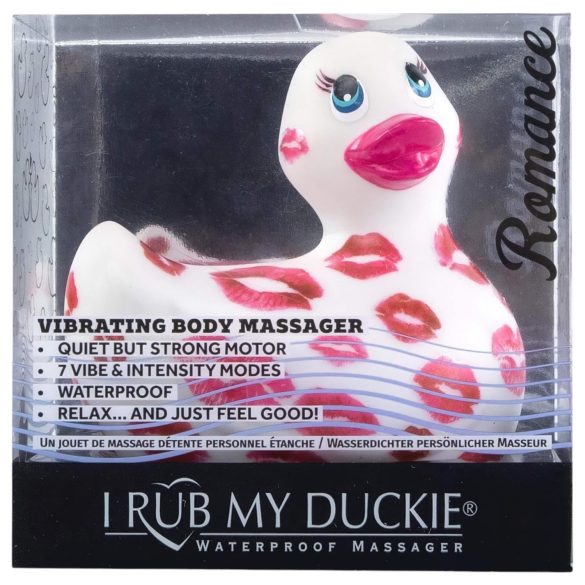 My Duckie Romance 2.0 - vibrador impermeable para clítoris - blanco y rosa