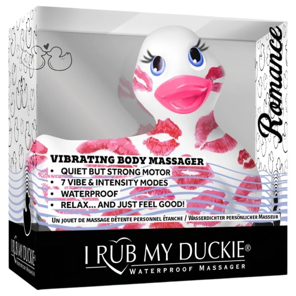 My Duckie Romance 2.0 - vibrador impermeable para clítoris - blanco y rosa