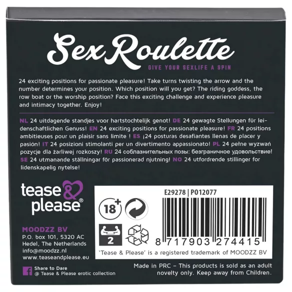 Ruleta Sexual Kama Sutra - juego de mesa erótico (en 10 idiomas)