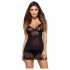 Obsessive Alluria - Camisón y tanga de encaje (negro)