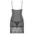 Obsessive Alluria - Camisón y tanga de encaje (negro)