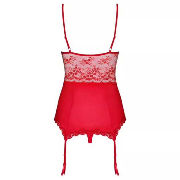 Obsessive Lovica - conjunto lencería con liguero y tanga - encaje rojo