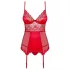 Obsessive Lovica - conjunto lencería con liguero y tanga - encaje rojo