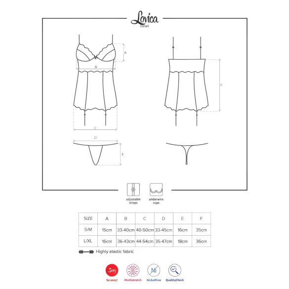 Obsessive Lovica - conjunto lencería con liguero y tanga - encaje rojo