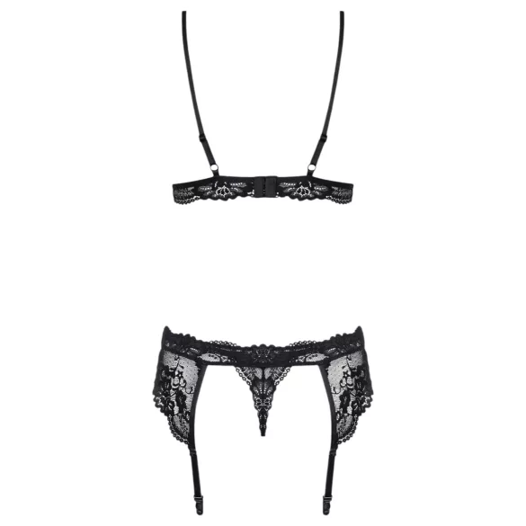 Obsessive - conjunto de lencería de encaje - negro