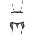 Conjunto de lencería de encaje Obsessive 810-SEG-1 (negro) - L/XL