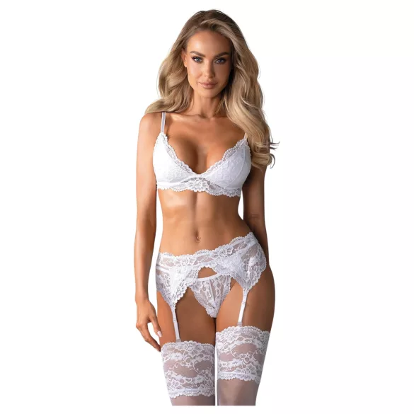 Obsessive - conjunto lencería encaje - blanco - L/XL