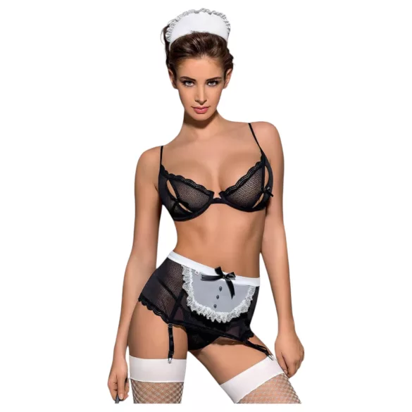Obsessive - disfraz de sirvienta - set 6 piezas - lencería sexy - L/XL