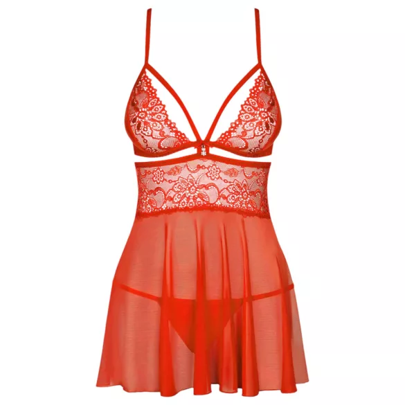 Obsessive - babydoll sexy de encaje con tanga - rojo