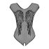 Obsessive B112 – Body abierto de red con alas de ángel (negro) - XL/XXL