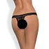Obsessive Miamor - Tanga de Encaje Abierto con Detalles de Piedras (Negro) - L/XL