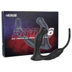   Nexus Simul8 - anillo vibrador pene con plug anal - silicona negra