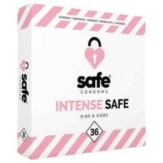   SAFE - Preservativo texturizado con estrías y puntos - 36 unidades