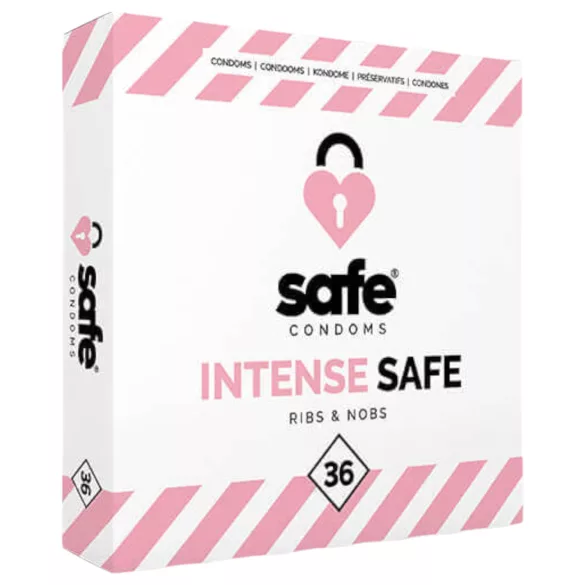 SAFE - Preservativo texturizado con estrías y puntos - 36 unidades