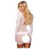 Lapdance Center Stage - minivestido de red con mangas largas (blanco) - S-L