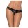 Obsessive Miamor - Tanga de Encaje Abierto con Detalles de Piedras (Negro) - XXL