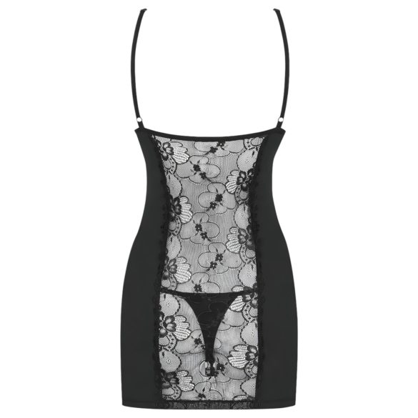 Obsessive Heartina - camisón y tanga - encaje - negro - L/XL