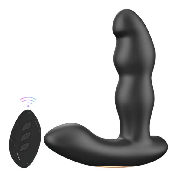 Aixiasia Hiross - vibrador anal rotativo - silicona negra