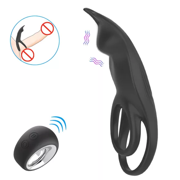 Aixiasia Hoody B - anillo para pene recargable control remoto silicona negro