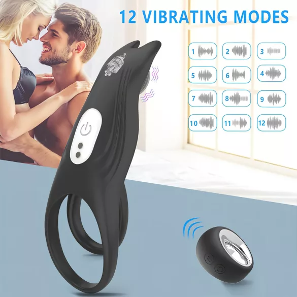 Aixiasia Hoody B - anillo para pene recargable control remoto silicona negro