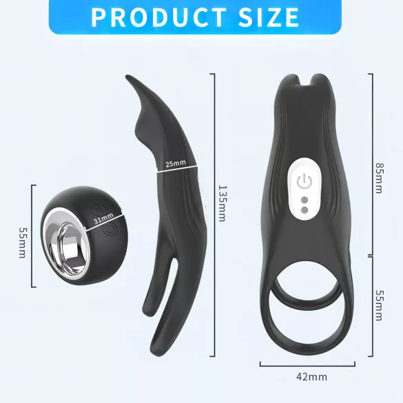 Aixiasia Hoody B - anillo para pene recargable control remoto silicona negro