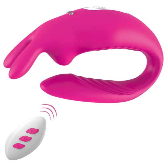 Aixiasia Hera - vibrador para parejas recargable con mando (rosa)