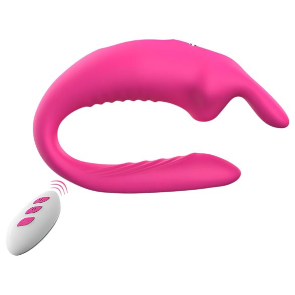 Aixiasia Hera - vibrador para parejas recargable con mando (rosa)