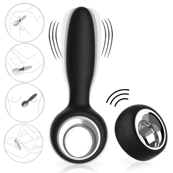 Aixiasia Dylon-Remote - consolador anal vibrador recargable control remoto negro