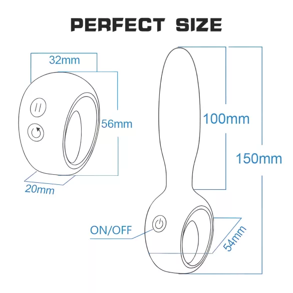 Aixiasia Dylon-Remote - consolador anal vibrador recargable control remoto negro