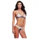 Baci - conjunto de sostén floral de encaje + bragas abiertas