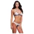 Baci - conjunto de sostén floral de encaje + bragas abiertas - M/L