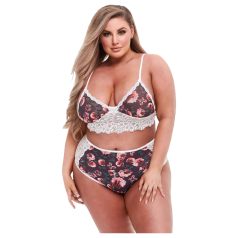   Baci Plus Size - set de sujetador floral de encaje - talla grande