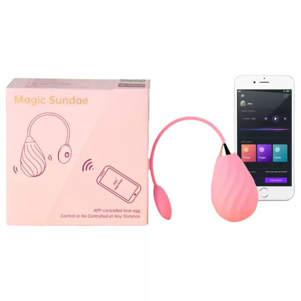 Magic Motion Sundae - huevo vibrador recargable inteligente - silicona rosa