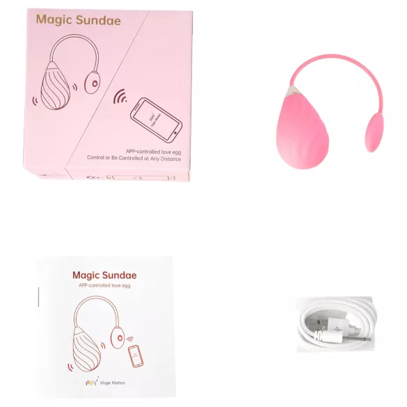 Magic Motion Sundae - huevo vibrador recargable inteligente - silicona rosa