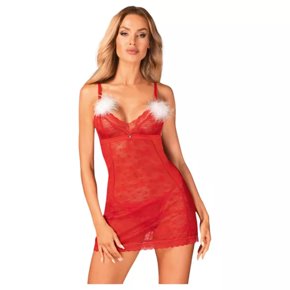 Obsessive Claussica - babydoll y tanga (rojo)