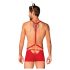 Obsessive Mr. Reindy - Disfraz de reno para hombre (3 piezas) - rojo