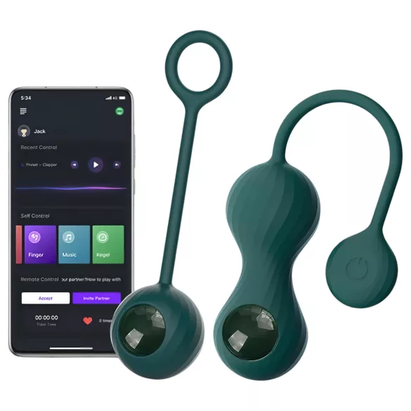 Magic Motion Crystal Duo - Bola china vibradora con control por app (verde)