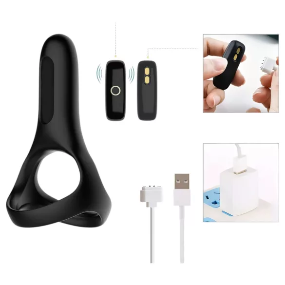 Magic Motion Rise - anillo vibrador para pene recargable inteligente - negro