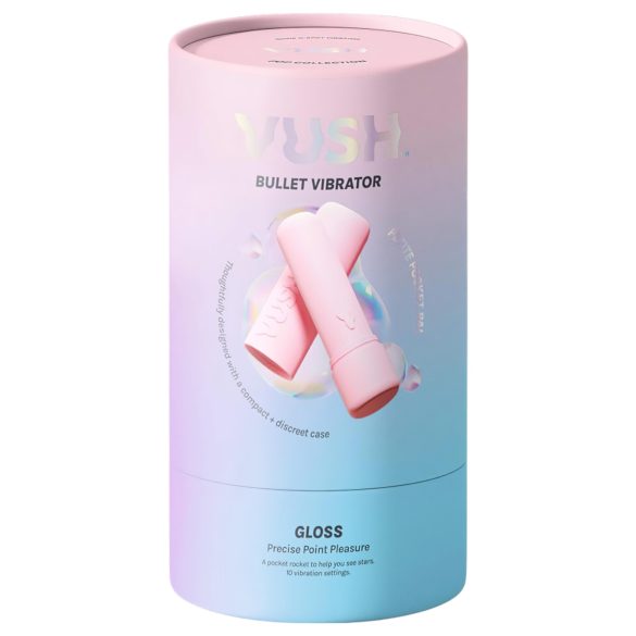 Vush Pop Gloss - mini vibrador recargable impermeable - silicona rosa